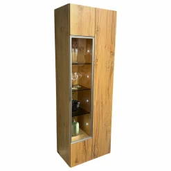 Voglauer Vitrinen & Highboards|Vitrine V-Alpin AV64G Korpus Eiche Altholz Front Glas Glänzend Eintürig