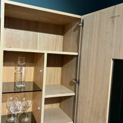 Voglauer Vitrinen & Highboards|Vitrine V-Alpin AV64G Korpus Eiche Altholz Front Glas Glänzend Eintürig