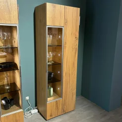 Voglauer Vitrinen & Highboards|Vitrine V-Alpin AV64G Korpus Eiche Altholz Front Glas Glänzend Eintürig