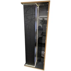 Voglauer Vitrinen & Highboards|Vitrine V-Aura Eiche Geölt Akzent Lärche Schwarz mit Beleuchtung