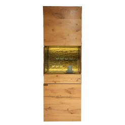 Voglauer Vitrinen & Highboards|Vitrine Vcuben Wildeiche Rustikal Metall Kupfer Bronze Inklusive Beleuchtung