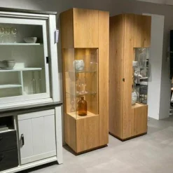 Wimmer Vitrinen & Highboards|Vitrine Waltrop Asteiche Bianco mit LED-Beleuchtung