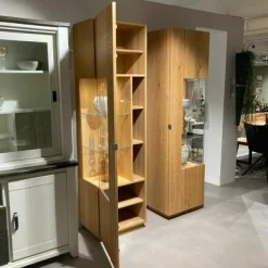 Wimmer Vitrinen & Highboards|Vitrine Waltrop Asteiche Bianco mit LED-Beleuchtung