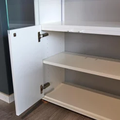 WK Wohnen Vitrinen & Highboards|Vitrine WK 419 Intono Glattlack 420 Verkehrsweiß Inklusive LED-Band Trafo Und Funkfernbedienung