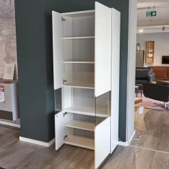 WK Wohnen Vitrinen & Highboards|Vitrine WK 419 Intono Glattlack 420 Verkehrsweiß Inklusive LED-Band Trafo Und Funkfernbedienung