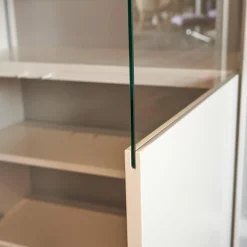 WK Wohnen Vitrinen & Highboards|Vitrine WK 419 Intono Glattlack 420 Verkehrsweiß Inklusive LED-Band Trafo Und Funkfernbedienung