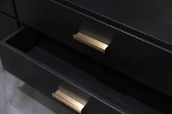 Form Exclusiv Vitrinen & Highboards|Vitrinenschrank Bordeaux Europäische Kirsche Anthrazit Reliefstruktur Rückwand Goldfarbig