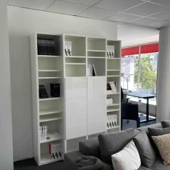 Interlübke Wohnwände & Tv-Lowboards|Wandabwicklung Modell Studimo Lack Schneeweiß M03 Beleuchtet mit Bar