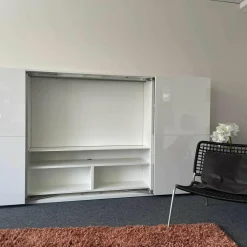 Interlübke Wohnwände & Tv-Lowboards|Wandabwicklung Studimo Lack Schneeweiß M03 mit Schwenktüren 2 Schub 1 Klappe