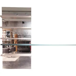 Presotto Regale|Wandborde Mit Spiegelpaneele Lack Matt Beige Seta Und Verde Blau Mit Beleuchtung
