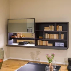 Molteni & C Wohnwände & Tv-Lowboards|Wandelement 505 Eiche Grau Lack Anthrazit Ecoskin Grau