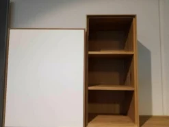 Pönnighaus Wohnwände & Tv-Lowboards|Wandhängeschrank Wildeiche Weiß Geölt mit LED-Lichtband