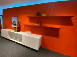 Kettnaker Wohnwände & Tv-Lowboards|Wandkombination Alea Solo Lack Weiß Matt Und Blutorange