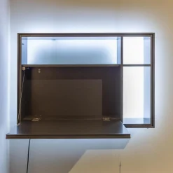 Interlübke Regale|Wandregal Bookless Lack Anthrazit M21 Glasrückwand Mit Beleuchtung