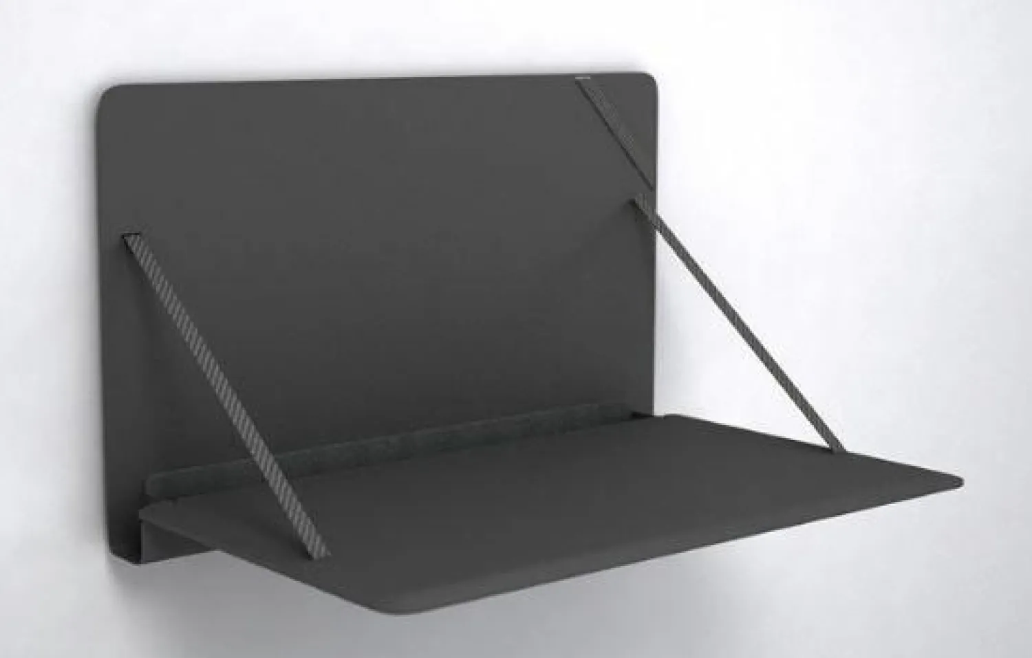 Brunner Beistelltische|Wandtisch Notebook 9032 Tischplatte MDF mit abgerundeten Kanten Schwarz Matt Beschichtet