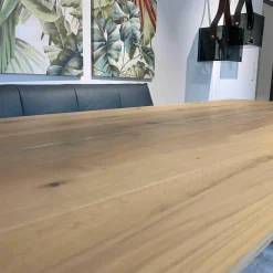 Wimmer Esstische|Wangentisch Zweigl Z20 Rustikale Asteiche Bianco Geölt Wange Stahl Nickelfarbig