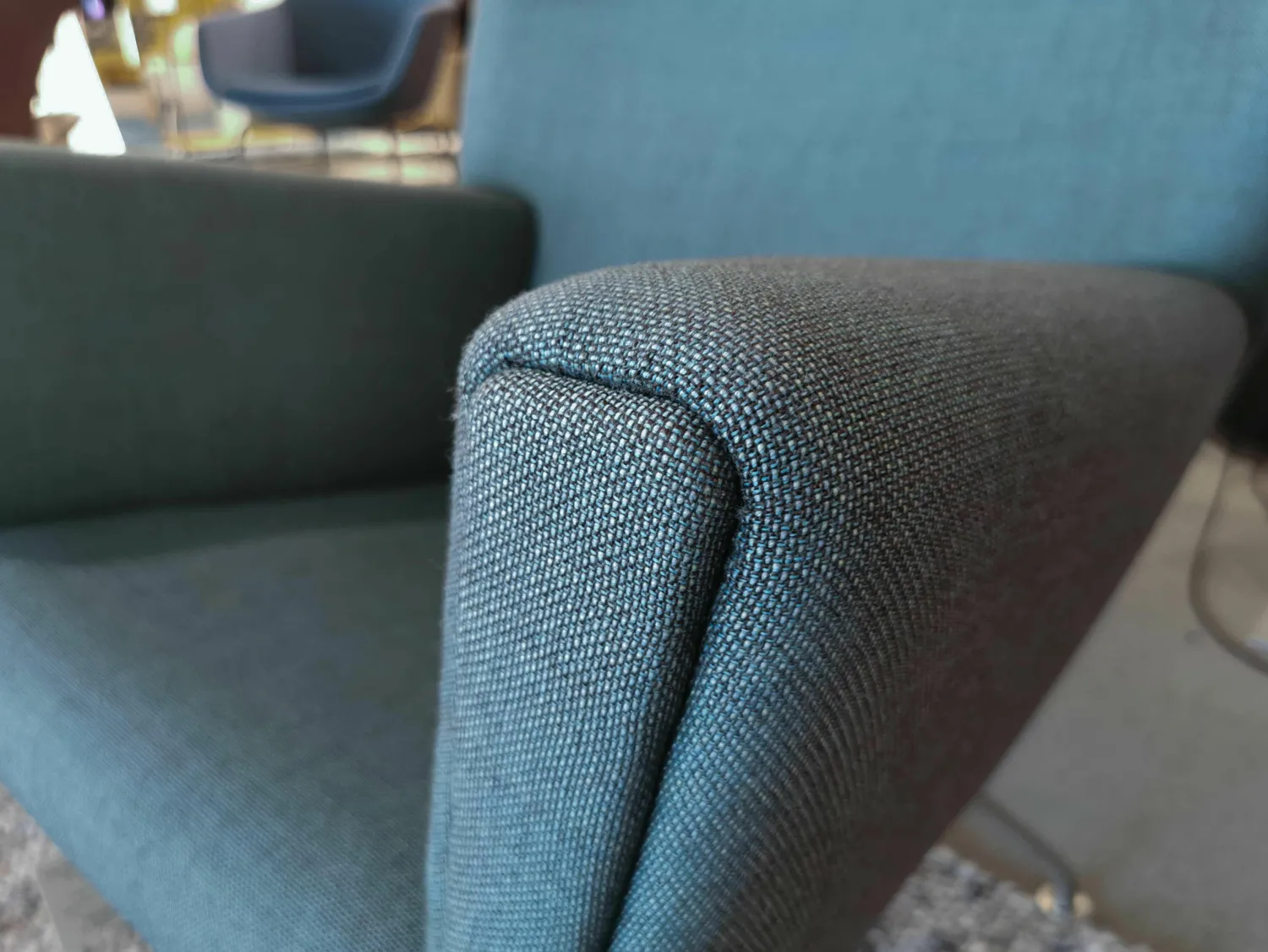 Carl Hansen & Søn Relaxsessel|Wingchair CH445 Stoff Passion 13101 Grau Gestell Edelstahl