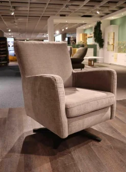 Global Relaxsessel|Wippsessel Estrela Stoff Togo Grau 5-Stern-Flacheisenfuß Schwarz