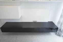 WK Wohnen Wohnwände & Tv-Lowboards|WK 409 Artena Hochglanz Schwarz Hartweiß mit Beleuchtung