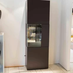 Sudbrock Vitrinen & Highboards|Wohnelement Contur-Unit Glattlack Mocca Mit Beleuchtung