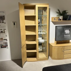 Rietberger Möbelwerke Wohnwände & Tv-Lowboards|Wohnkombination Kiana VS 66540 Eiche Massiv Sand 2206 Mit Beleuchtung