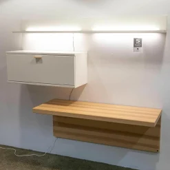 Musterring Wohnwände & Tv-Lowboards|Wohnkombination MR Kira-System Lack Weiß mit Schreibplatte Kernesche