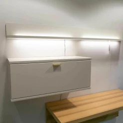 Musterring Wohnwände & Tv-Lowboards|Wohnkombination MR Kira-System Lack Weiß mit Schreibplatte Kernesche