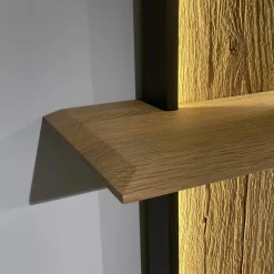 Musterring Wohnwände & Tv-Lowboards|Wohnkombination Trevi 7250 V22 Kerneiche Umato Birke Lack Anthrazit Paneel Riffholz Inklusive Beleuchtung