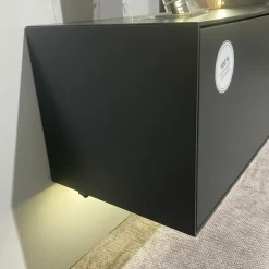 Musterring Wohnwände & Tv-Lowboards|Wohnkombination Trevi 7250 V22 Kerneiche Umato Birke Lack Anthrazit Paneel Riffholz Inklusive Beleuchtung