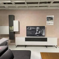 WK Wohnen Wohnwände & Tv-Lowboards|Wohnkombination WK 419 Intono Lack Steingrau Lack Quarz