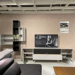 WK Wohnen Wohnwände & Tv-Lowboards|Wohnkombination WK 419 Intono Lack Steingrau Lack Quarz