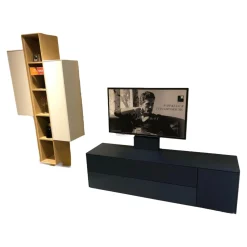 WK Wohnen Wohnwände & Tv-Lowboards|Wohnkombination WK419 Intono Eiche Milk TV-Säule Schwenkbar