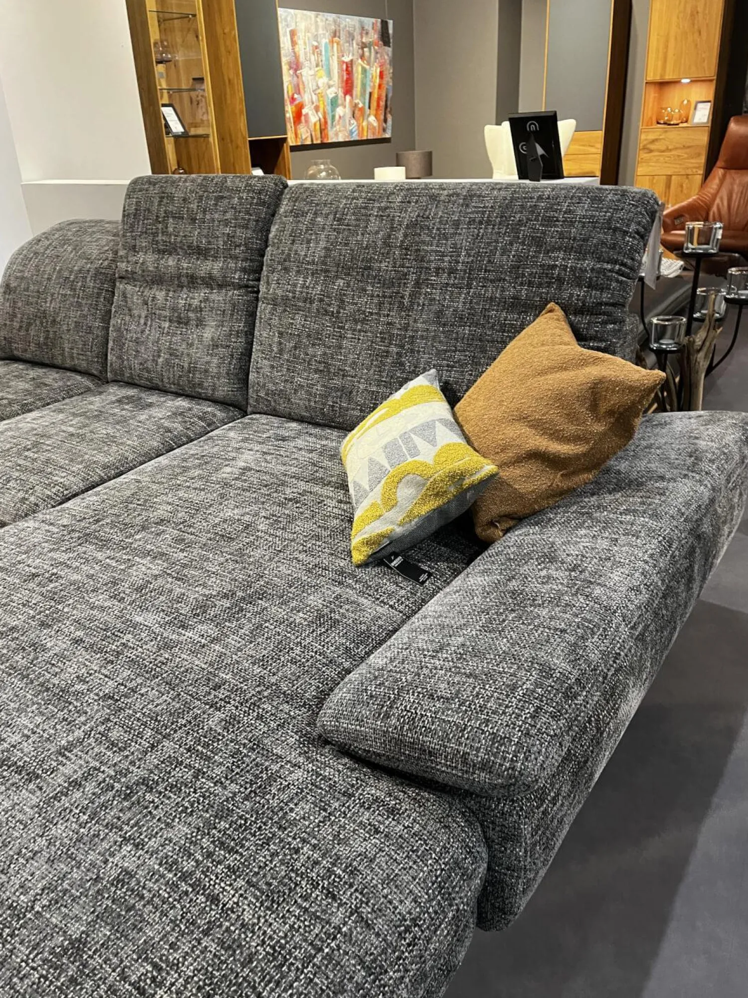 Activineo Wohnlandschaften|Wohnlandschaft Bailey Stoff Renegade 168 Plumb Grau Metallfüße Schwarz