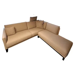 Rolf Benz Wohnlandschaften|Wohnlandschaft Cara Stoff 14.162 Steingrau Fuß Kufe Stahl Schwarz