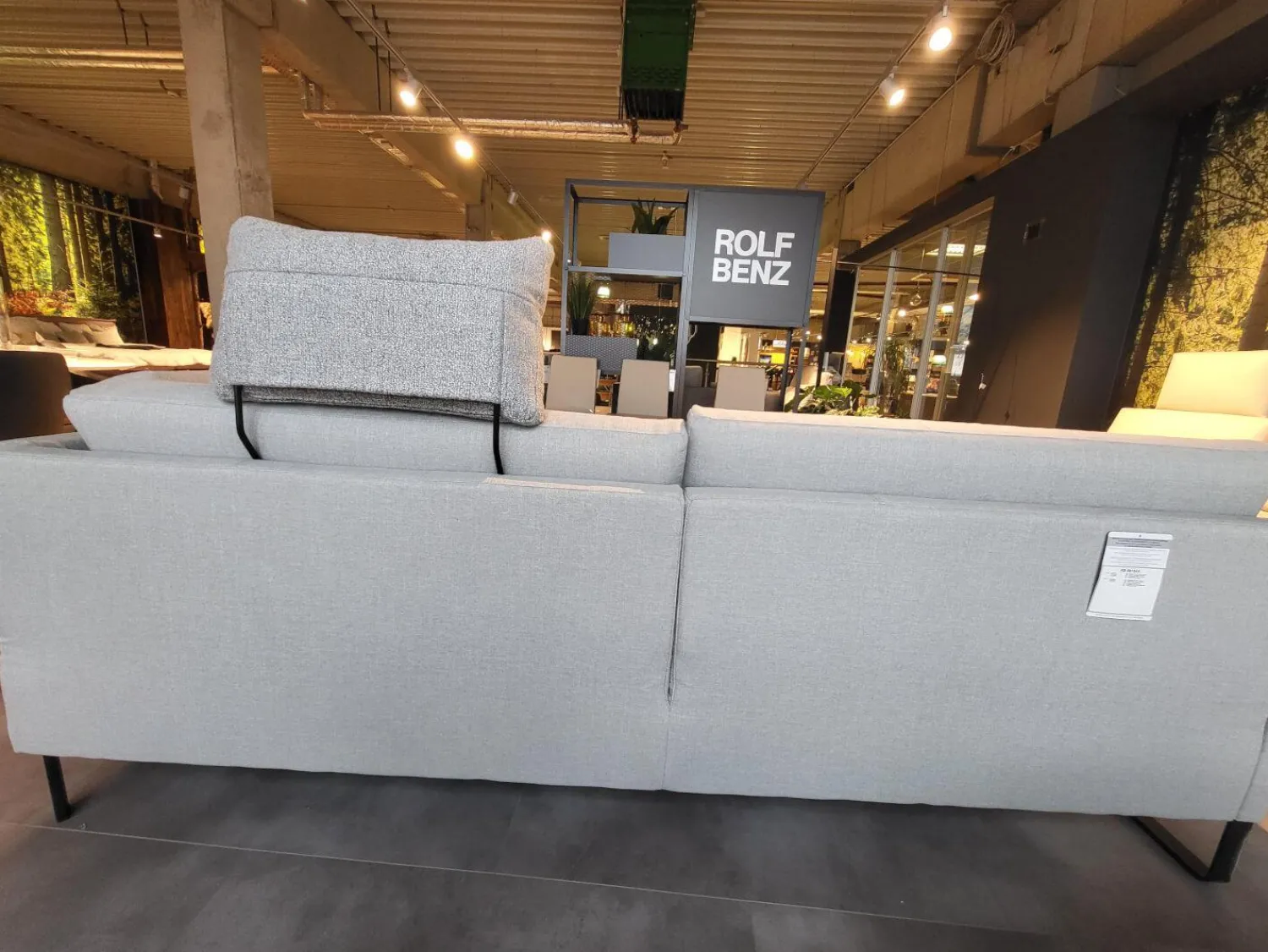 Rolf Benz Wohnlandschaften|Wohnlandschaft Cara Stoff 14.162 Steingrau Fuß Kufe Stahl Schwarz