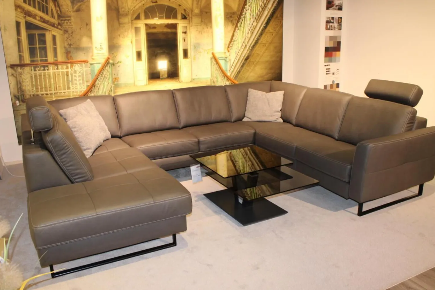 Zehdenick Wohnlandschaften|Wohnlandschaft Cassius Casada Stoff E Galero Slate Grau ohne Dekokissen