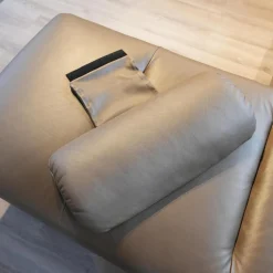 Stressless Wohnlandschaften|Wohnlandschaft E40 Leder Paloma Khaki Grau Grün Füße Metall Inklusive Nacken Und Lendenkissen Set