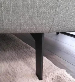 Ponsel Wohnlandschaften|Wohnlandschaft Garda Stoff 0634/08 & 1710/ 18 Grau Füße Schwarz Matt mit drehbarem Clubsessel