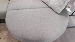 Ponsel Wohnlandschaften|Wohnlandschaft Garda Stoff 0634/08 & 1710/ 18 Grau Füße Schwarz Matt mit drehbarem Clubsessel