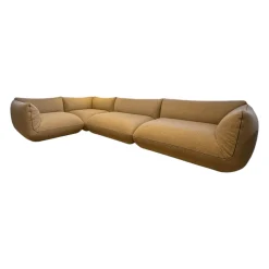 COR Wohnlandschaften|Wohnlandschaft Jalis Stoff 8208 Sand Nahtband 5091 Mittelgrau 339 x 226