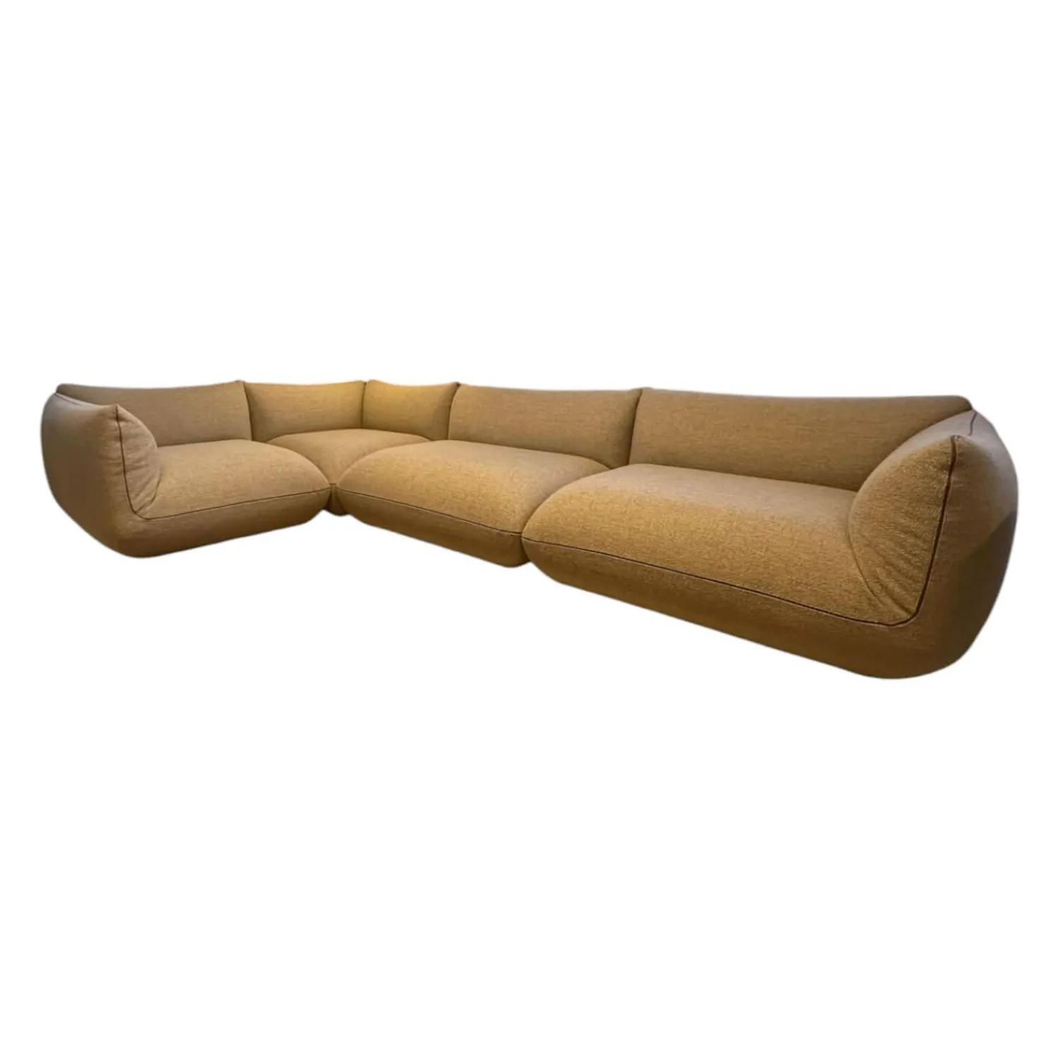 COR Wohnlandschaften|Wohnlandschaft Jalis Stoff 8208 Sand Nahtband 5091 Mittelgrau 339 x 226