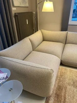 COR Wohnlandschaften|Wohnlandschaft Jalis Stoff 8208 Sand Nahtband 5091 Mittelgrau 339 x 226