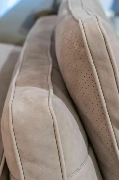 Minotti Wohnlandschaften|Wohnlandschaft Lawrence Clan Leder Nabuk 08 Tortora Braun Grau Stoff Aida 06 Peltro Braun Grau Stoff Hunt 21 Verde Olio Grau Grün Füße Massiveholz Grau