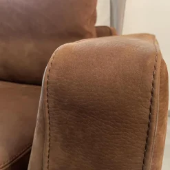 Cierre Wohnlandschaften|Wohnlandschaft Leder Nabuk 20 Marrone Fuß Chrom