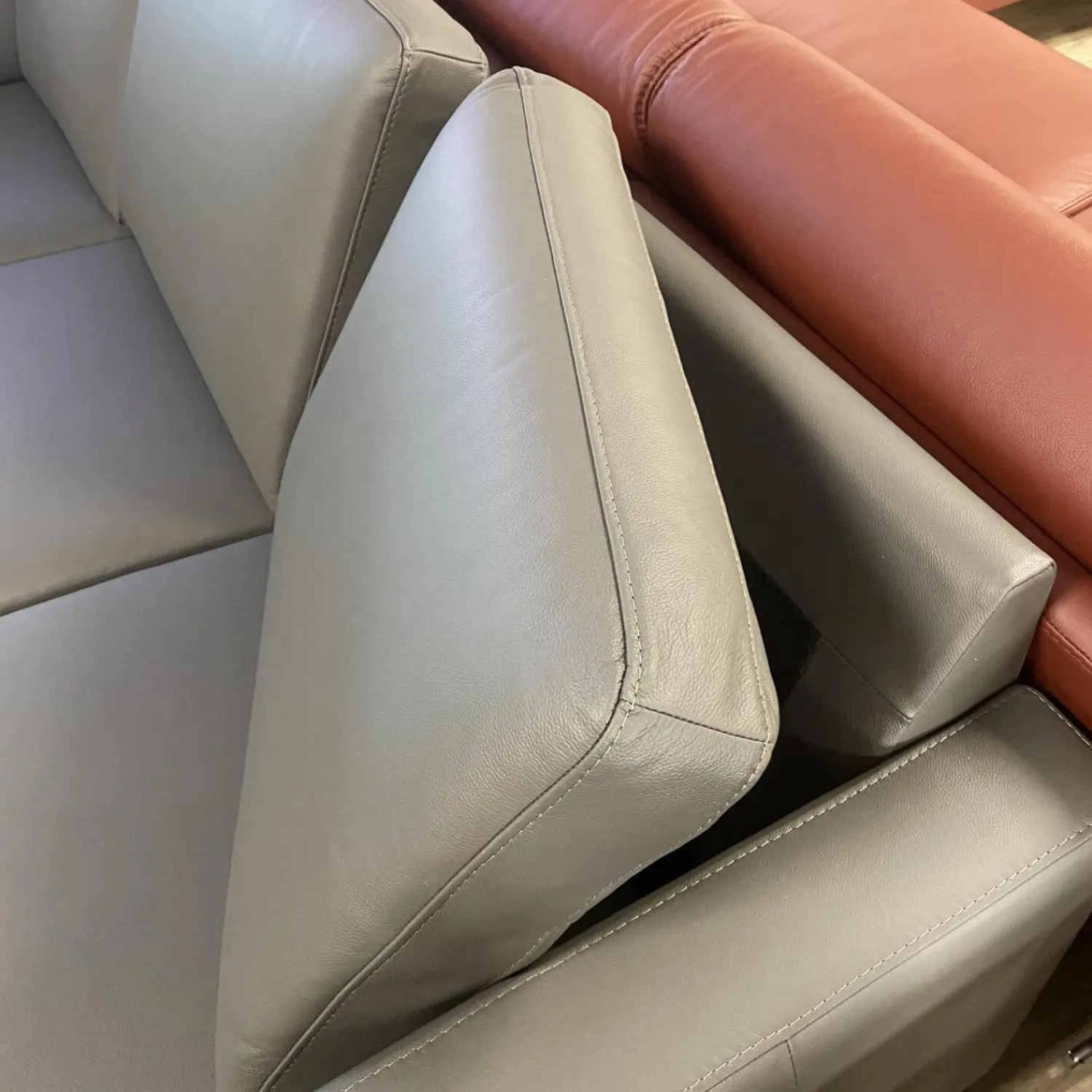 IMG Wohnlandschaften|Wohnlandschaft Mit Hocker Leder Prime Anthrazit Fuß Metall Schwarz