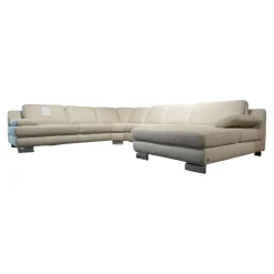 Musterring Wohnlandschaften|Wohnlandschaft MR 360-Soft Stoff JAB 15070 Grau Metallfuß Chrom Mit Relaxfunktion Inklusive 3 Kissen