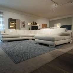 Musterring Wohnlandschaften|Wohnlandschaft MR 360-Soft Stoff JAB 15070 Grau Metallfuß Chrom Mit Relaxfunktion Inklusive 3 Kissen