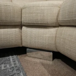 Musterring Wohnlandschaften|Wohnlandschaft MR 360-Soft Stoff JAB 15070 Grau Metallfuß Chrom Mit Relaxfunktion Inklusive 3 Kissen