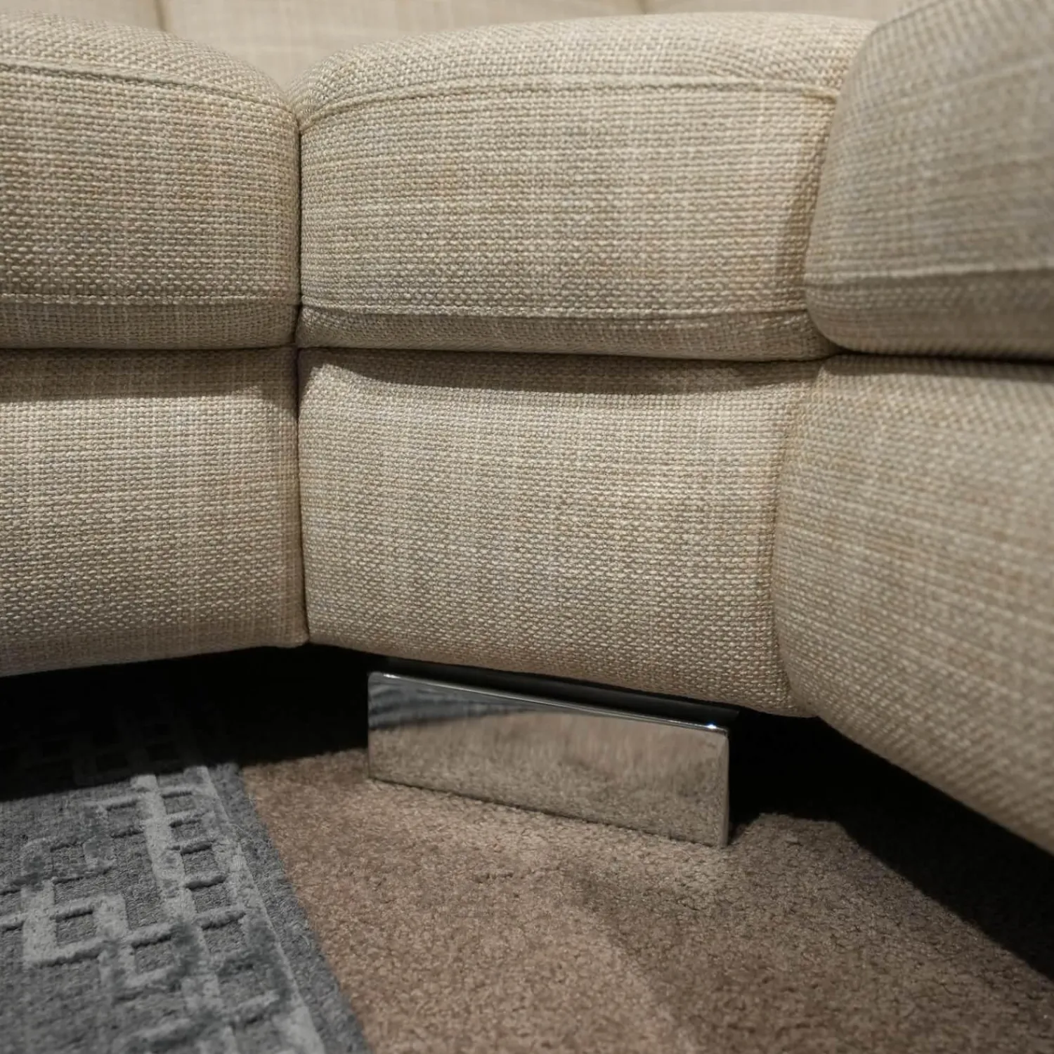 Musterring Wohnlandschaften|Wohnlandschaft MR 360-Soft Stoff JAB 15070 Grau Metallfuß Chrom Mit Relaxfunktion Inklusive 3 Kissen