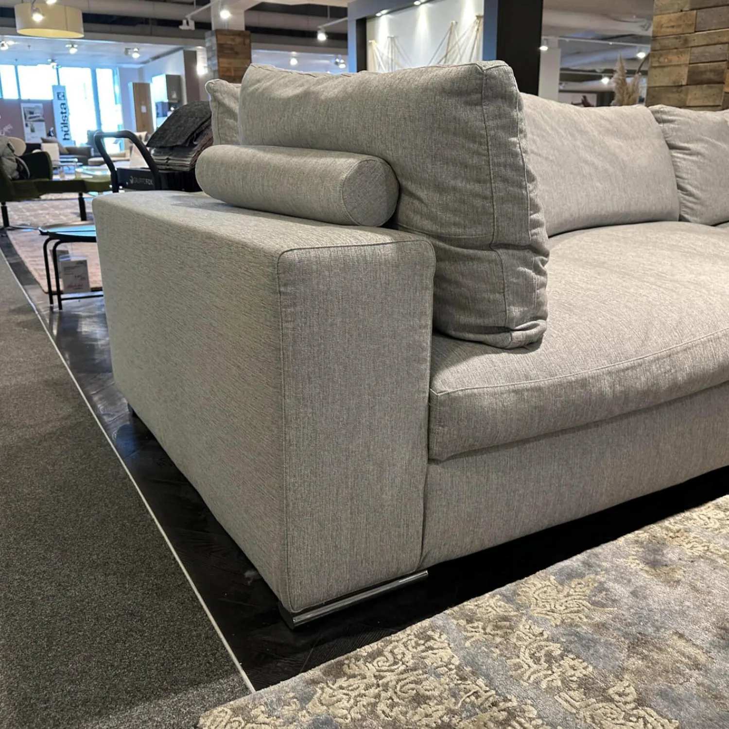 Gruppo Fox Wohnlandschaften|Wohnlandschaft Now Soft In Stoff Sable 01 Grau Gestell Metallkufe Chrom